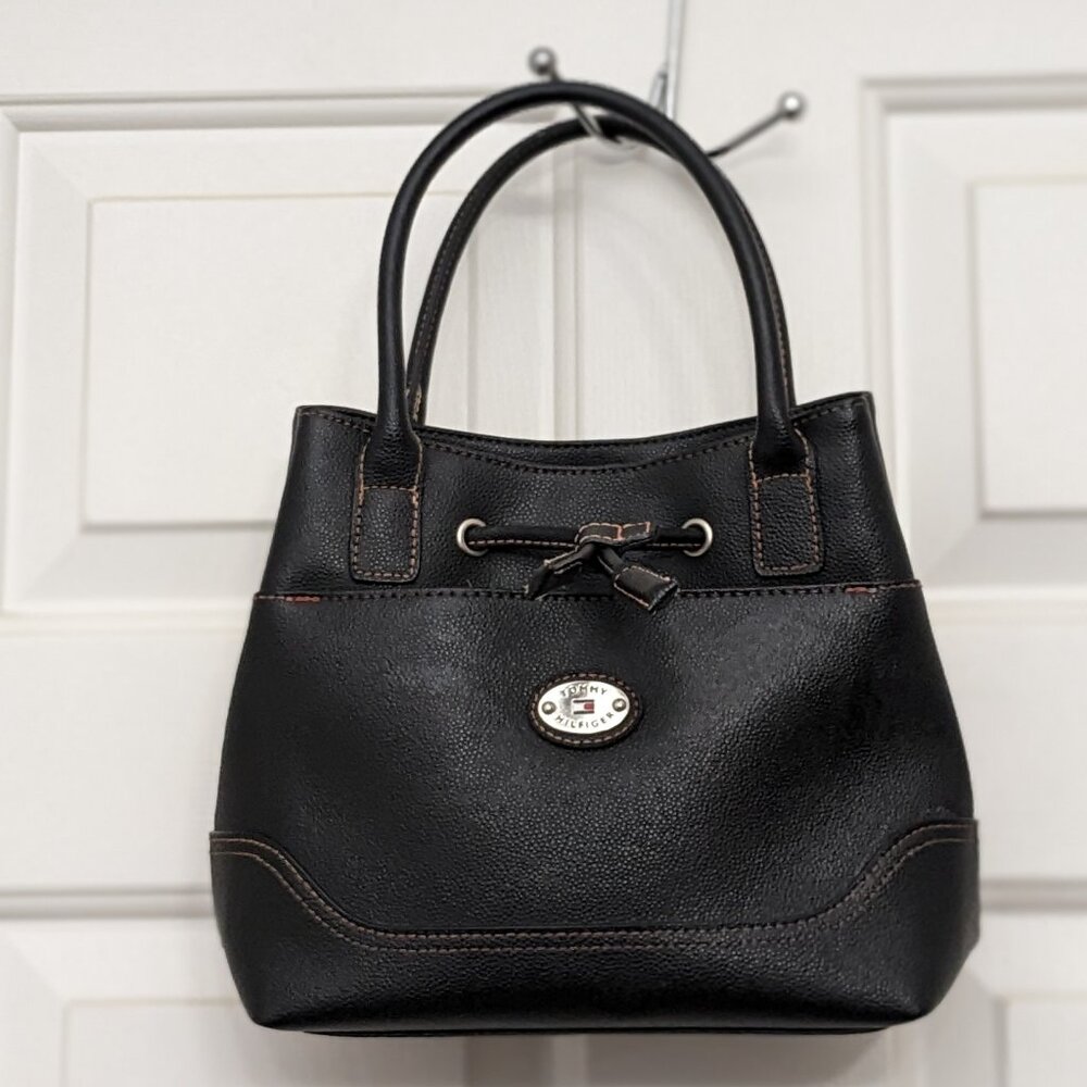 TOMMY HILFIGER Women's Handbag Shoulder Bag Small Satchel Black - Picture 1 of 11
